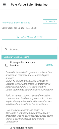 Android application Pelo Verde Salón Botánico screenshort