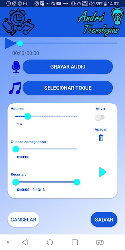 Alarme Voz e Música Screen 3