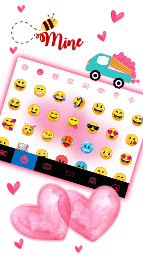 Pink Doodle Hearts Keyboard Ba Screen 3