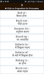 Preposition with Hindi Meaning