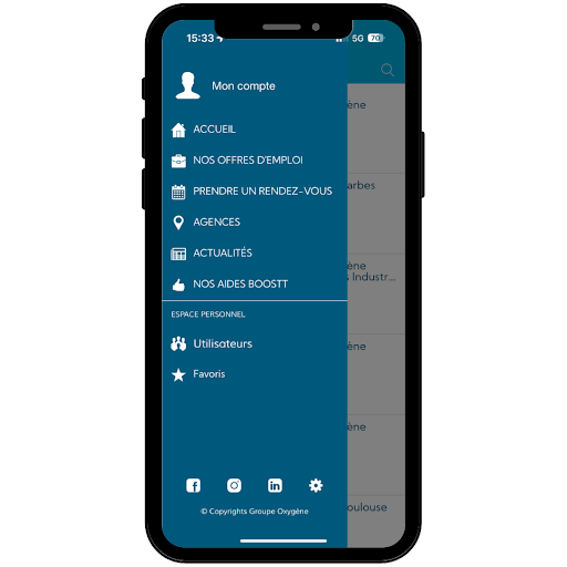 Android application Oxygène Intérim screenshort