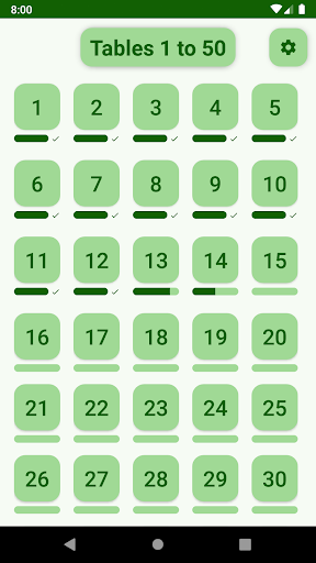 Android application Multiplication Tables 1 to 50 screenshort