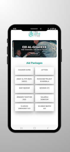 Android application The Zahra Trust Canada screenshort