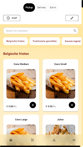 Android application Frituur Chez Vincent screenshort