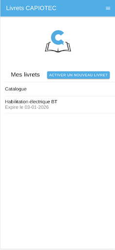 Android application Livrets - CAPIOTEC screenshort