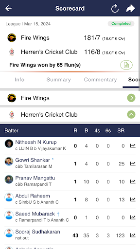 Android application QICC Cric screenshort