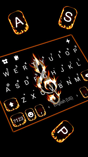 Fiery Hot Music Keyboard Backg Screen 2
