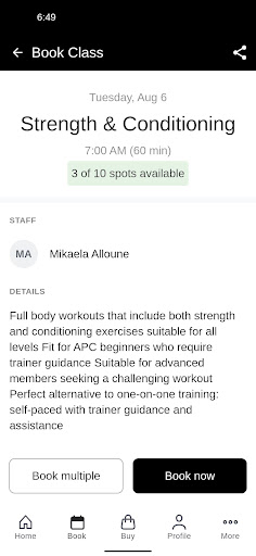 Adrenaline Performance Center Screen 3