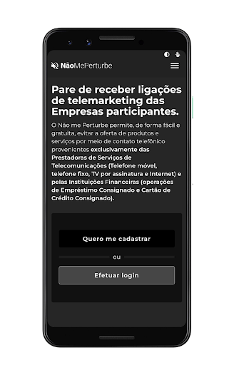 Android application Não Me Perturbe screenshort