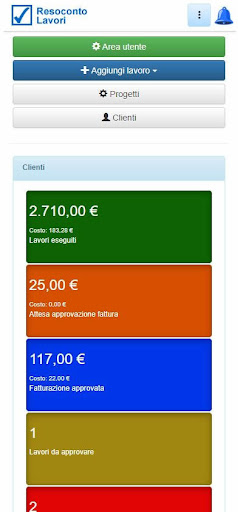 Android application Resoconto Lavori screenshort