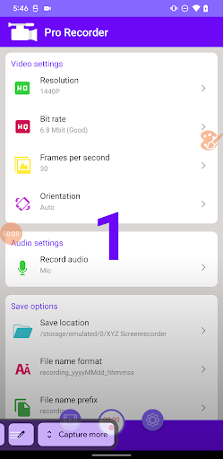 Android application Pro Recorder screenshort