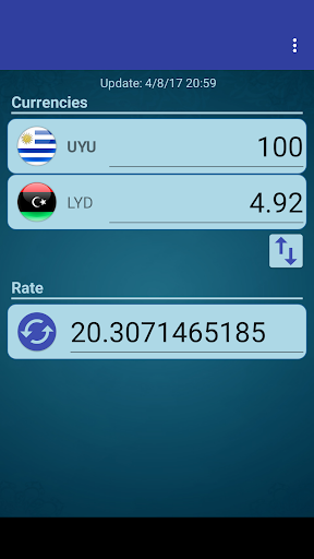 Android application UYU Peso x Libyan Dinar screenshort