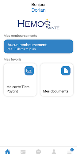 Android application HEMOS SANTE screenshort