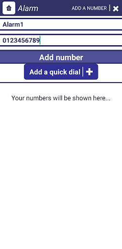 Android application SMS Alarm Control screenshort