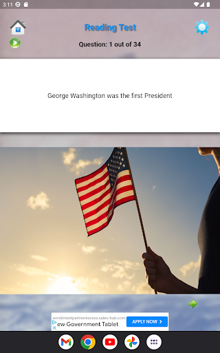 USA Citizenship Test Screen 3