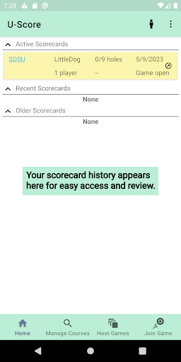 Android application UScore screenshort