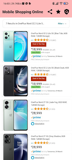 Mobile Phone Online Shopping Screen 3