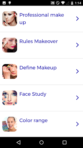 Android application Professional Makeup Course screenshort
