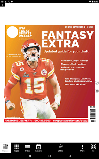 Screenshot of USA TODAY Sports Weekly