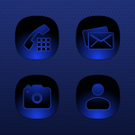 Cover Image of Tải xuống Midnight Glossy Blue Icons  APK