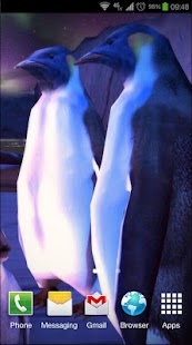 اسکرین شات تصویر زمینه زنده Penguins 3D Pro