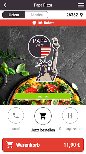 Android application Papa Pizza Wilhelmshaven screenshort