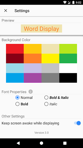 Word Display Screen 3