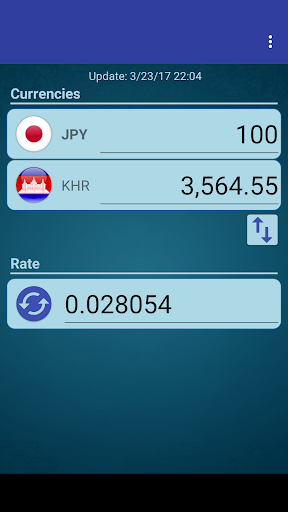 Android application Japan Yen x Cambodian Riel screenshort
