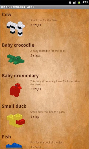 Android application Big brick examples - Age 2 screenshort