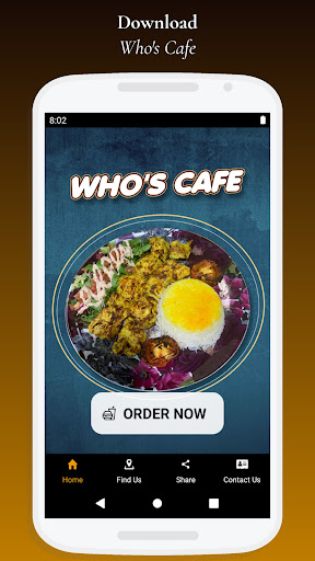Android application Who's Cafe screenshort