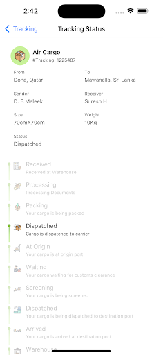 Android application Green Cargo screenshort