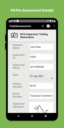 Trackit Assessment Screen 2
