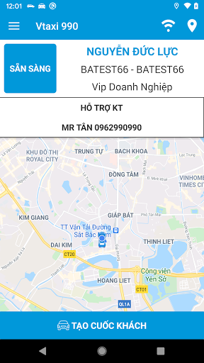 Android application Lái xe Vtaxi 990 screenshort
