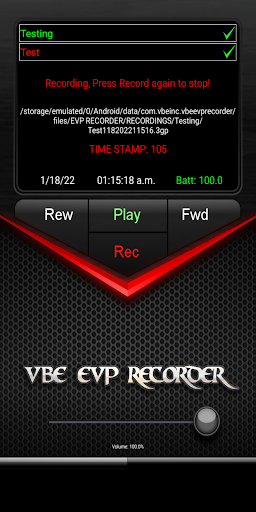 VBE EVP Recorder Screen 3