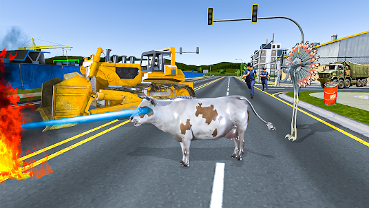 Wild cow Rampage: City animal