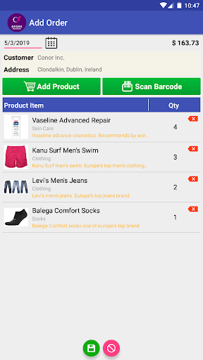Android application Sales Order, Catalog, Purchase screenshort