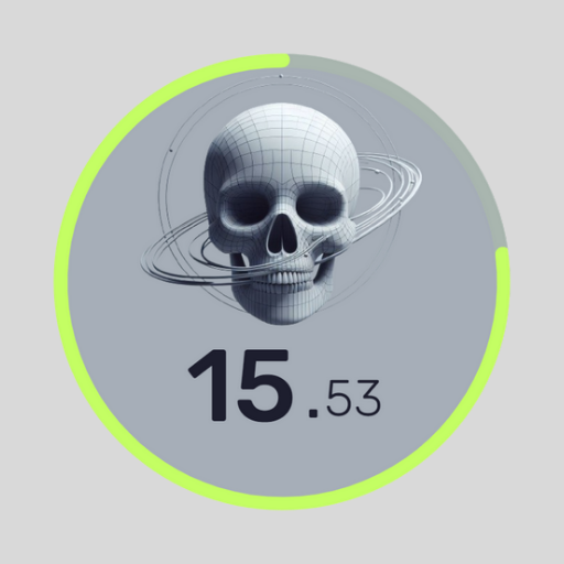 SkullTime - 3D Digital Clock Logo