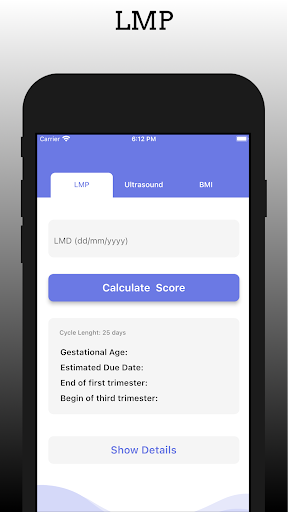 Gestation Calculator - POG Cal Screen 3