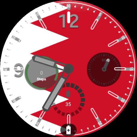 Bahrain Flag Watchface Screen 2