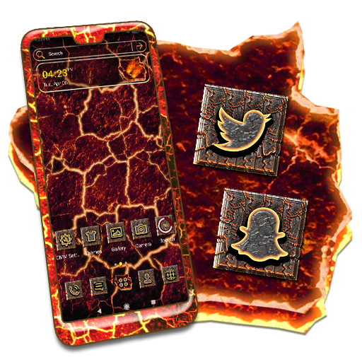 Lava Cracks Launcher Theme Download on Windows