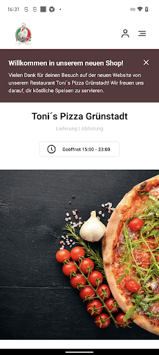 Android application Toni´s Pizza Grünstadt screenshort