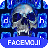 Blue Fire Skull Emoji Keyboard Theme for Instagram icon