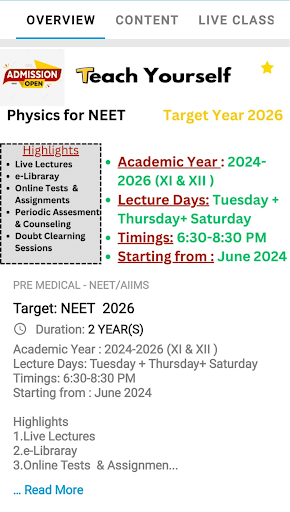 Teach Yourself Physics for IIT Screen 3