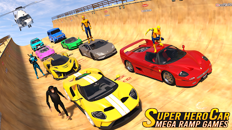 Superhero Car: Mega Ramp Games