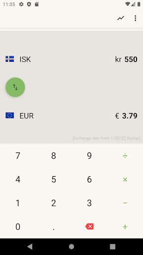 Icelandic Krona Euro Converter Screen 2
