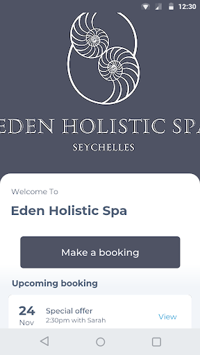 Android application Eden Holistic Spa screenshort