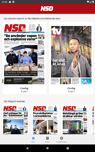E-tidning NSD Screen 3