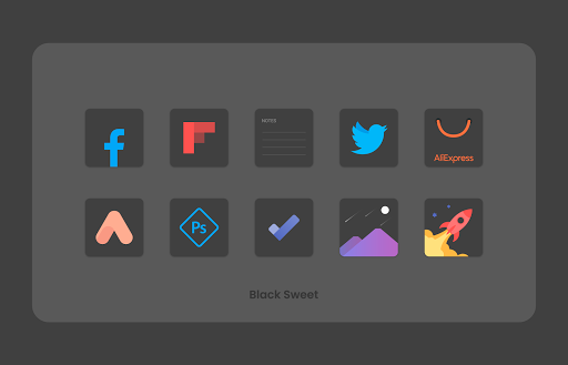 Screenshot of Black Sweet - Icon Pack