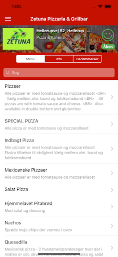 Android application Zetuna Pizzaria & Grillbar screenshort