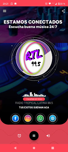 Android application Radio Tropical Latina 99.5 screenshort
